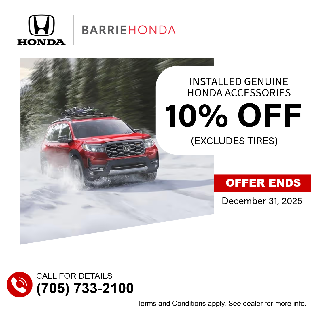 10% OFF Installed Genuine Honda Accessories
