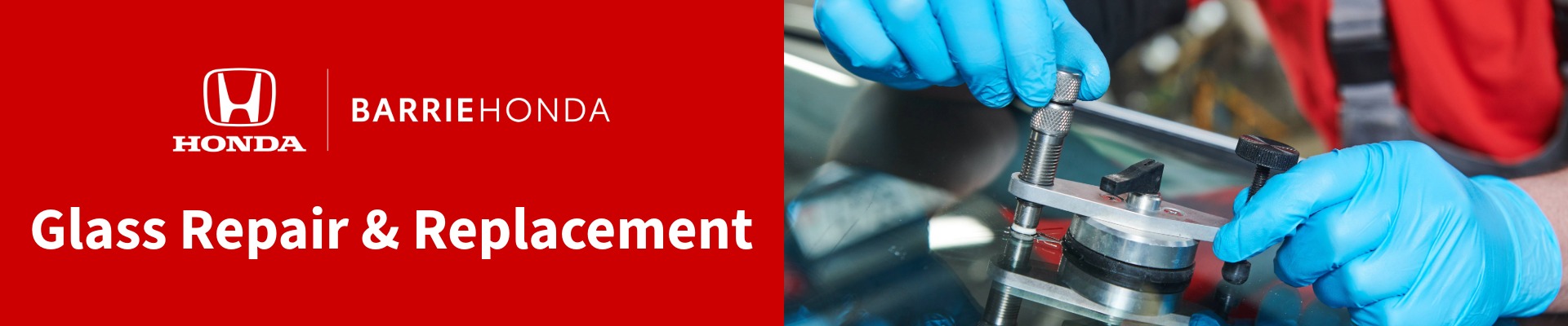 Professional windshield repair service at Barrie Honda