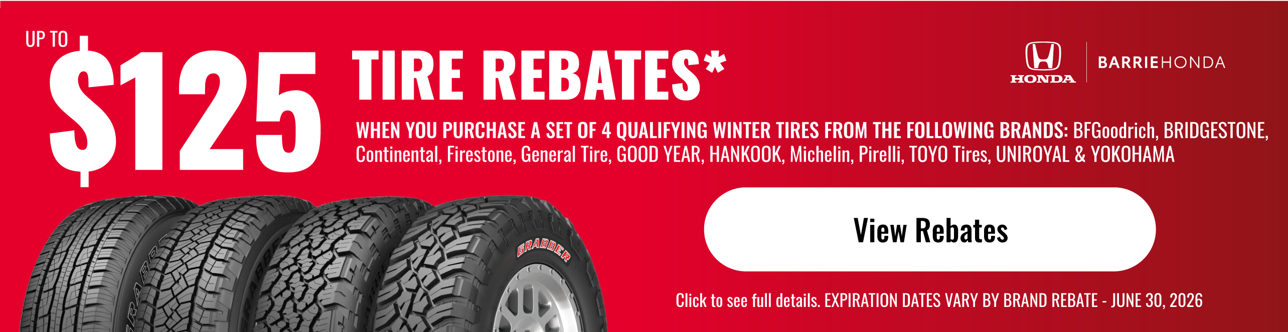Spring Tire Rebates 2026